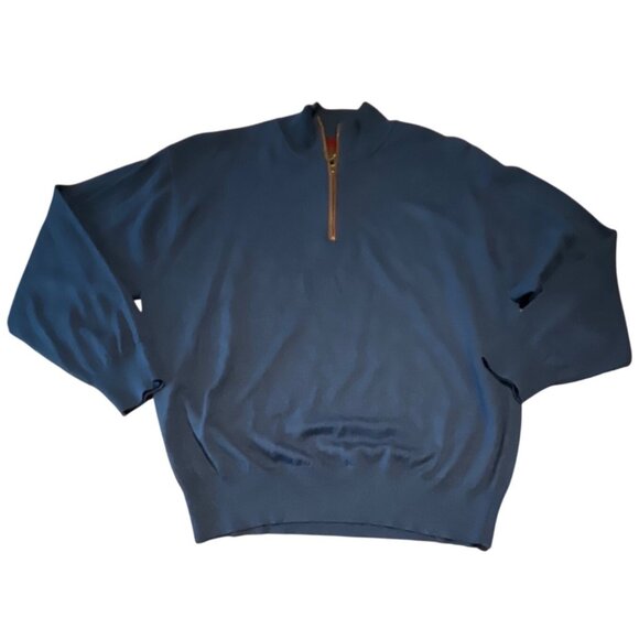 Orvis Other - Orvis Sweater Men's XL Blue 100% Merino Wool 1/4 Zip Comfort Stretch Outdoor